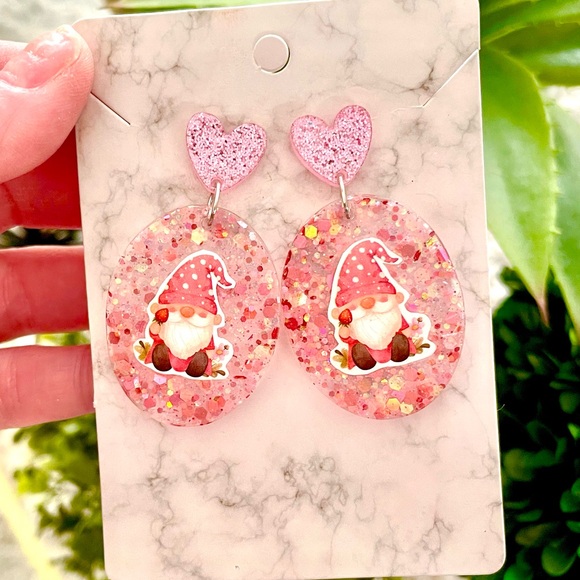 Acrylic Gnome Earrings - Picture 2 of 4
